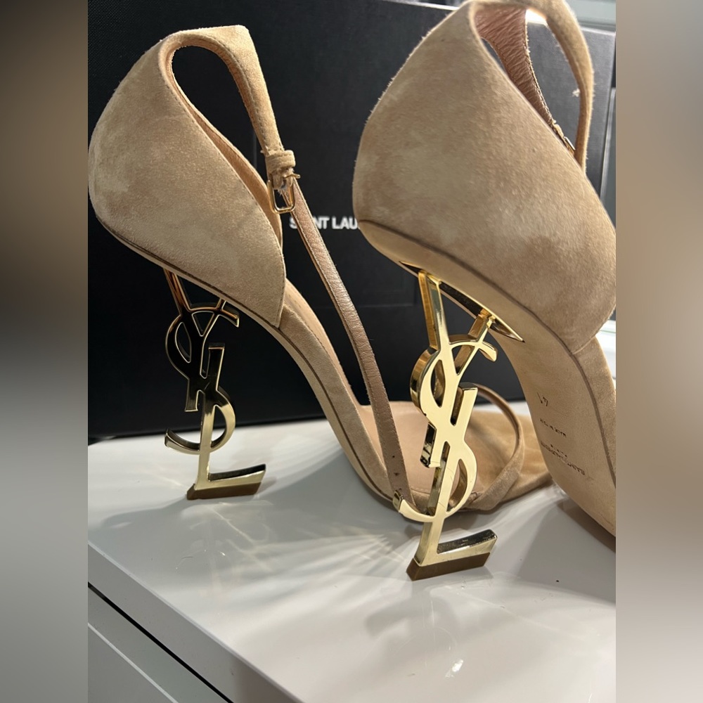 Saint Laurent Opyum YSL Ankle Strap Suede Sandal size 11US/41EU